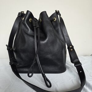 Frank And Oak Black Leather Bucket Bag